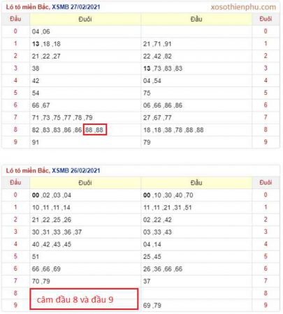 Áp dụng để nuôi số đầu câm nếu trong bảng mở thưởng xuất hiện 2 đầu câm