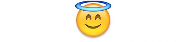 Emoji mặt cười có vòng hào quang
